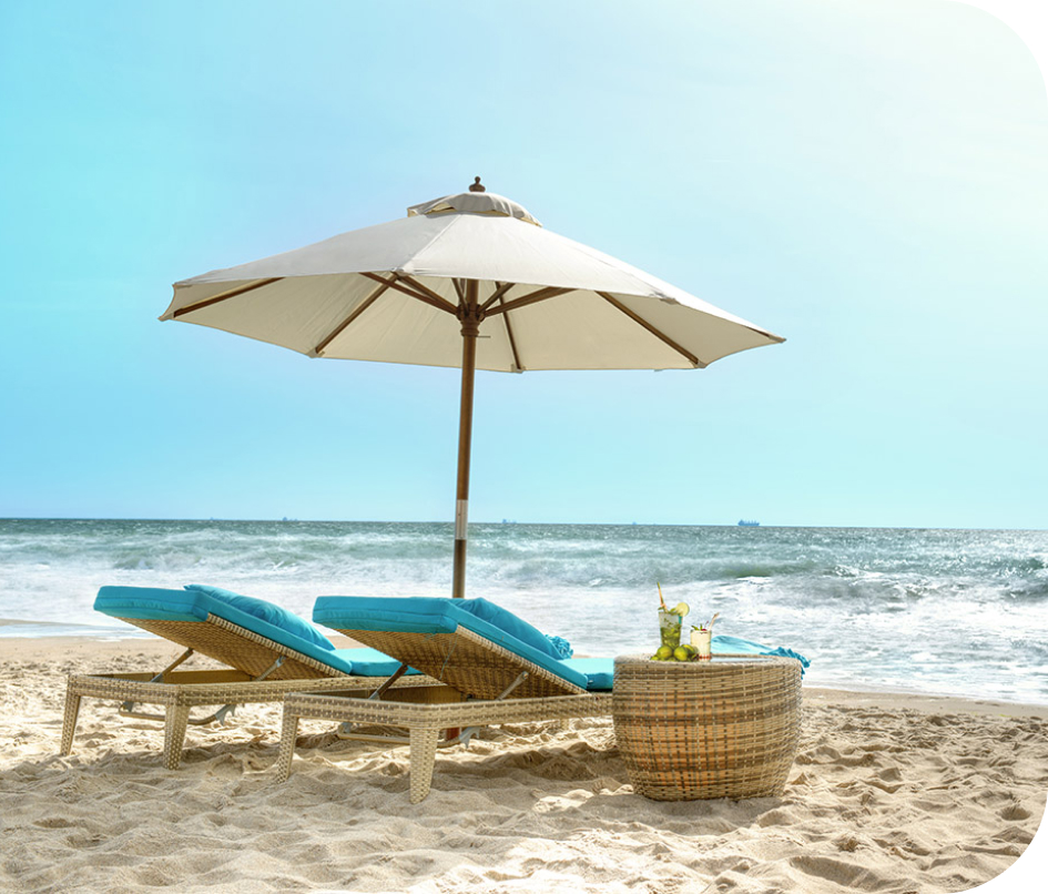 umbrella and chairs at beach
